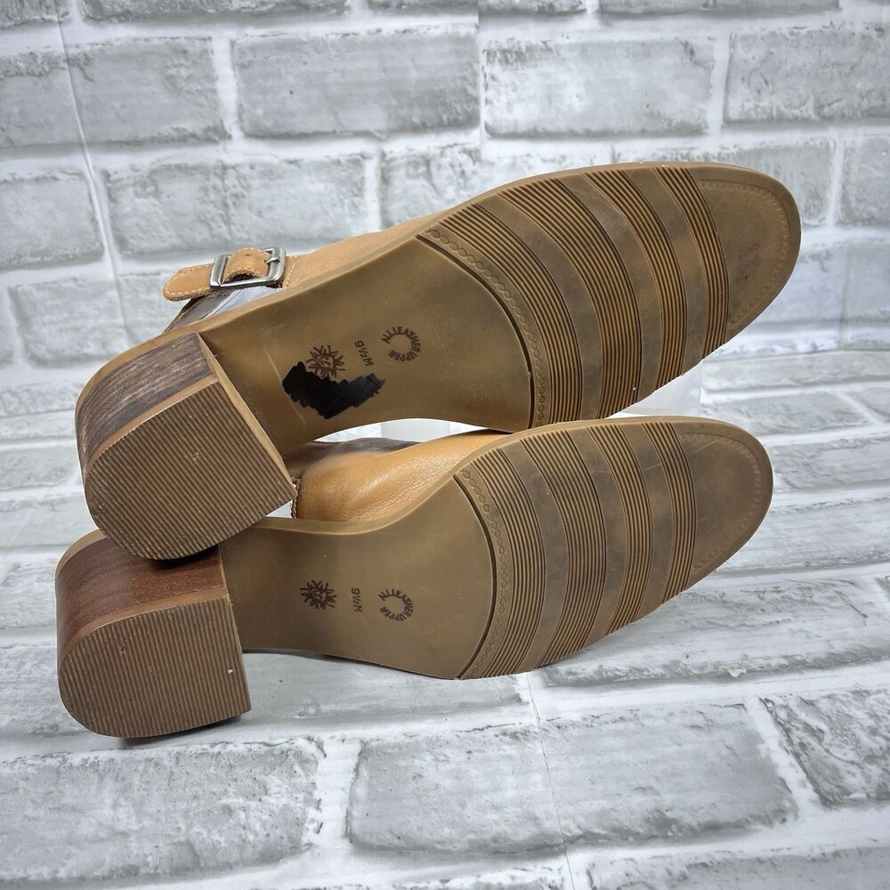 Westies Women's Size 9.5 Brown Tan Leather Vintage Block Heel Mule Clogs - Picture 9 of 13